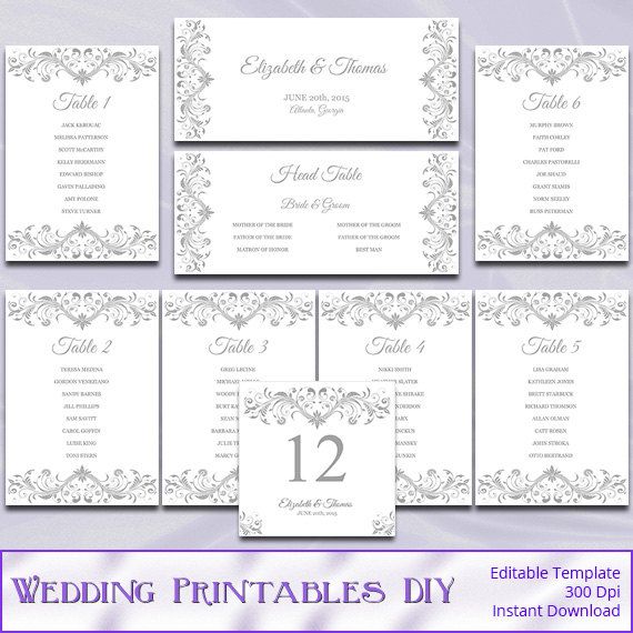 wedding seating arrangements template