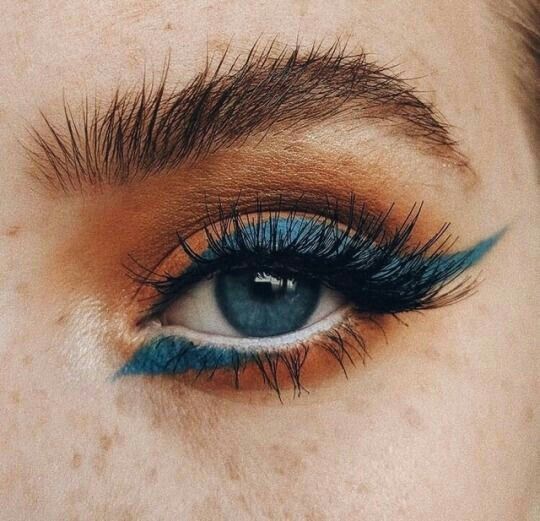 Lidschatten-Look in Orange und Blau , #lidschatten #orange