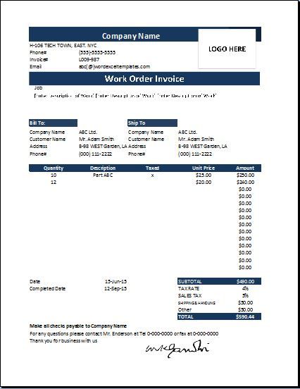 5 job order templates free printable word excel pdf