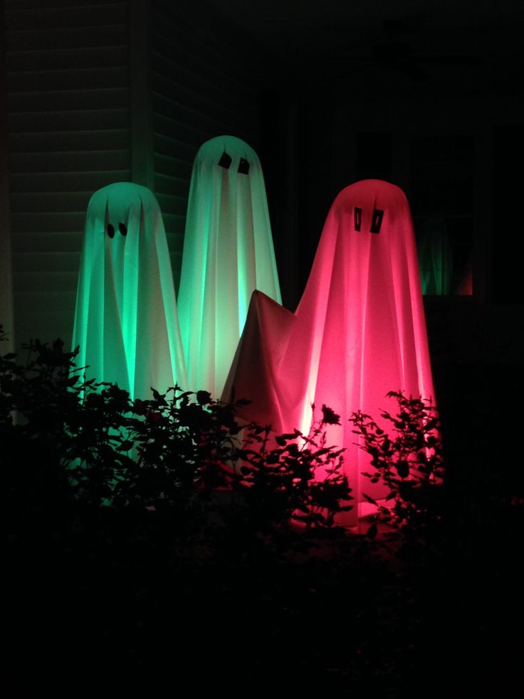 we have lighted ghosts for halloween to rent and have them in 4 different colors decoration