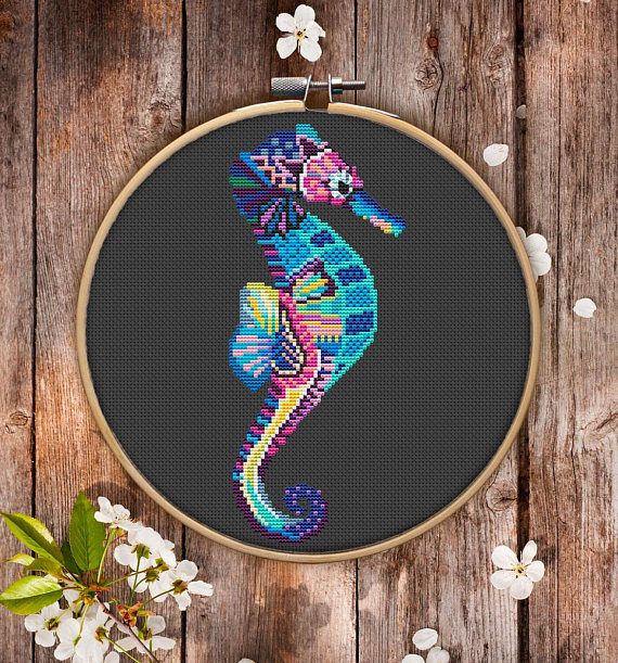 Mandala Seahorse #P202 Cross Stitch Embroidery Pattern Instant Download | Stitching | How To Cross Stitch | Cross Stitch Embroidery