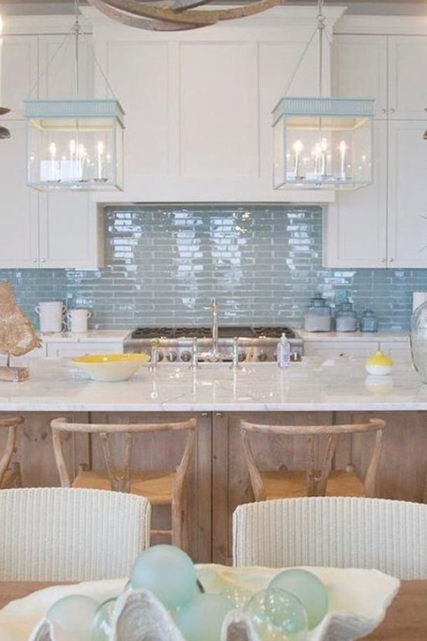 20 Best Beach Kitchen Backsplash Tile Color Coastal Kitchen Decor Coastal Kitchen Design Kitchen Island Decor