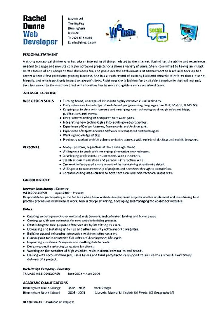 web design cv examples