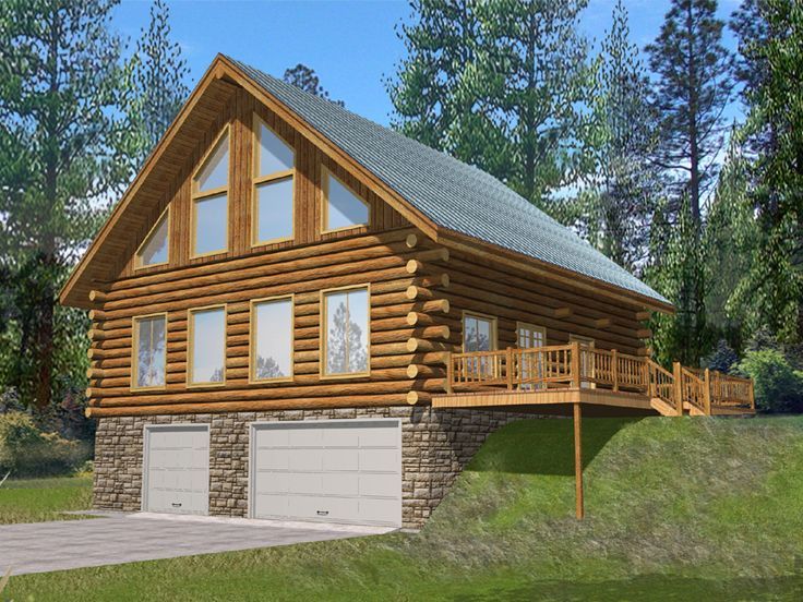012g 0076 Garage Apartment Plan Designed For A Sloping Lot Discover Ideas About Garage Apartment Plans The Stone Creek Log Cabin
