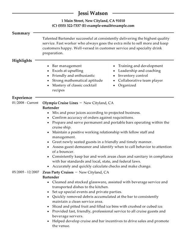 91 best RESUME images on Pinterest Curriculum, Resume and Cocktails - server bartender resume 91 best RESUME images on Pinterest Curriculum, Resume and Cocktails - server bartender resume
