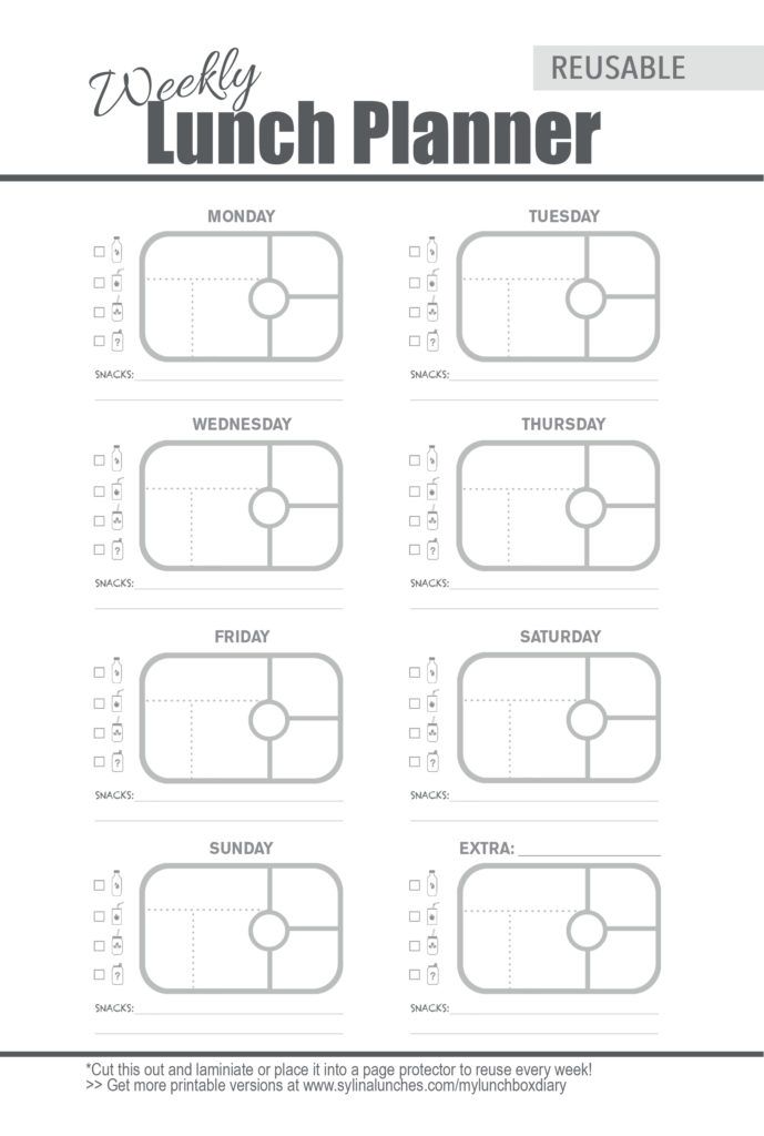 weekly meal planner template for bento lunch box planning toddler meal planner template