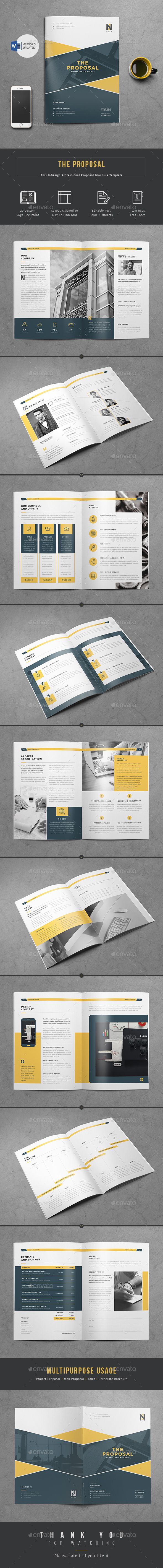 Proposal by themedevisers Proposal InDesign/Word Template Want to send a business or project proposal to prospective client? This 20 page Professional Bus