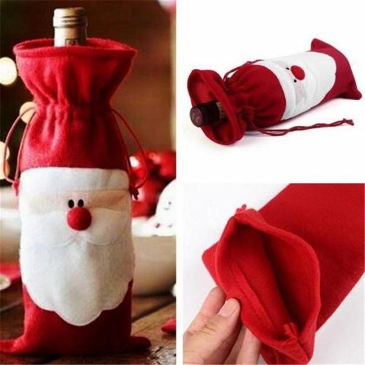 5pc Set Christmas Wine Bottle Covers Decorations For Home Party Xmas Decor Happy Santa