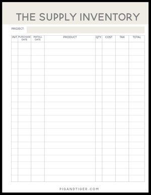 free supply inventory pig tiger renovation keep track how to keep track of inventory