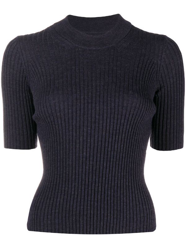Maison Margiela Ribbed Knitted Top Farfetch Tops Maison Margiela Knitted