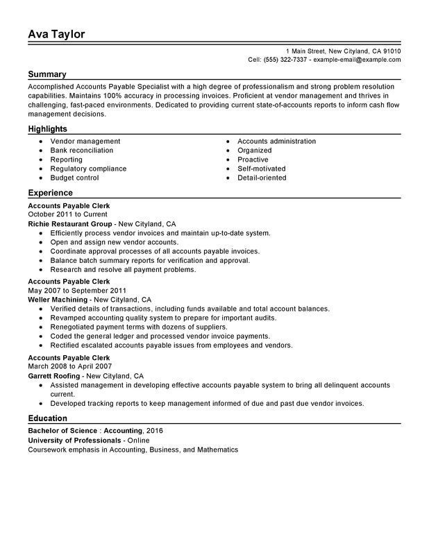 Accounts Payable And Receivable Resume Inspirational Best Accounts Payable Specialist Resume Example In 2020 Resume Examples Accounts Payable Good Resume Examples