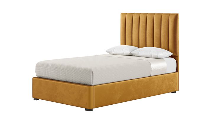 Naomi 4ft Small Double Bed Frame With Fluted Vertical Stitch Headboard naomi-4ft-small-double-bed-frame-with-fluted-vertical-stitch-headboard