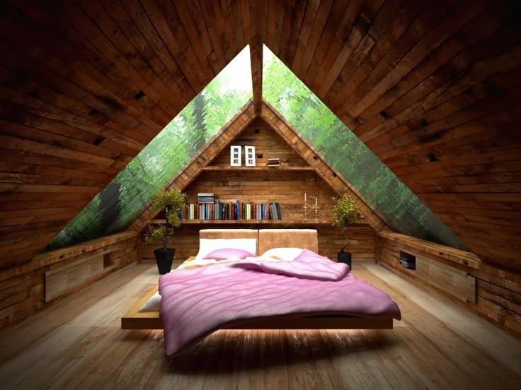 Amusing small  attic  bed room  idea with ceiling design  idea 