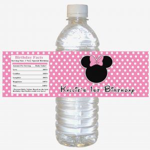 Free Printable Mickey Mouse Water Bottle Labels Page Water in Minnie Mouse Water Bottle Labels ...