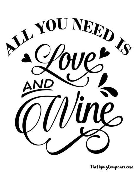 Download Valentine's Day Printables | Wine signs, Wine glass ...