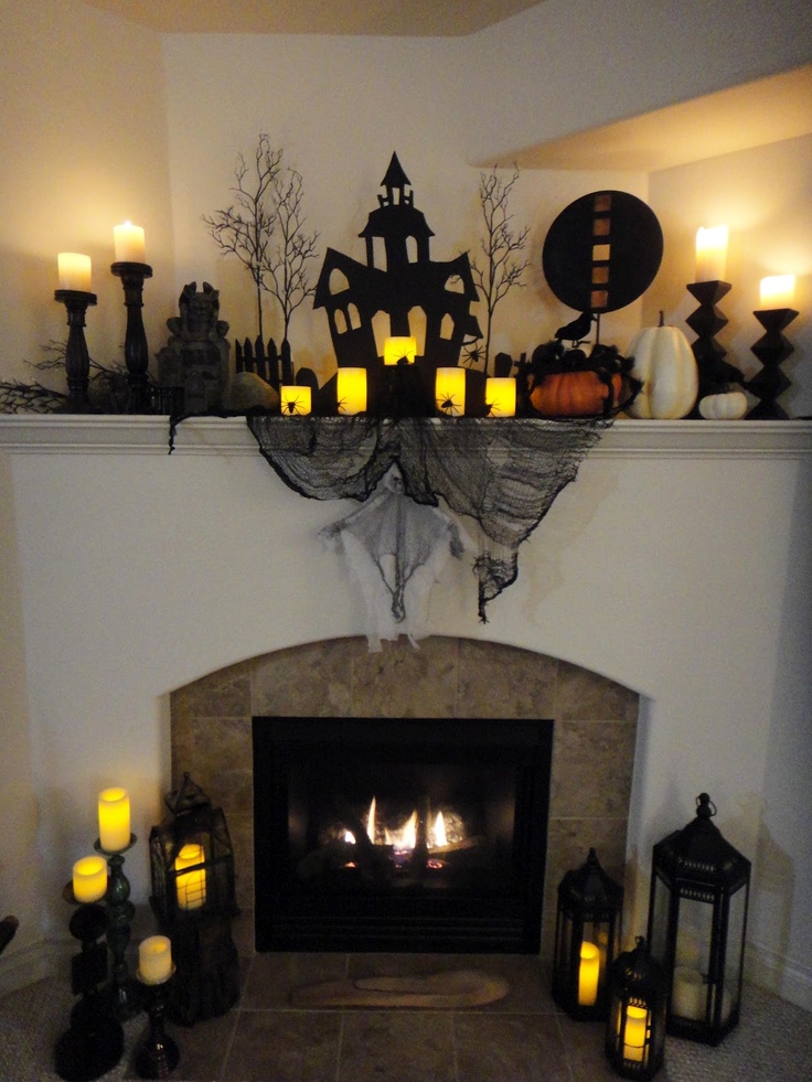 worth pinning spooky halloween mantel