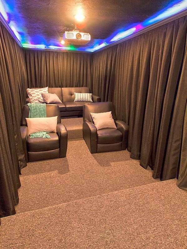 Soundproof Curtains Small Home Theater Design Ideas Brown Soundproof Curtains Small Home Theater Design Ideas Brown Leather Armchiars