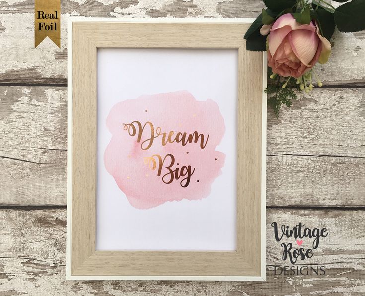 Pink Watercolour Dream Big E Gold Foil Print Rose Uk Wall Art - Rose Gold Foil Wall Art Pink Watercolour Dream Big E Gold Foil Print Rose Uk Wall Art - Rose Gold Foil Wall Art