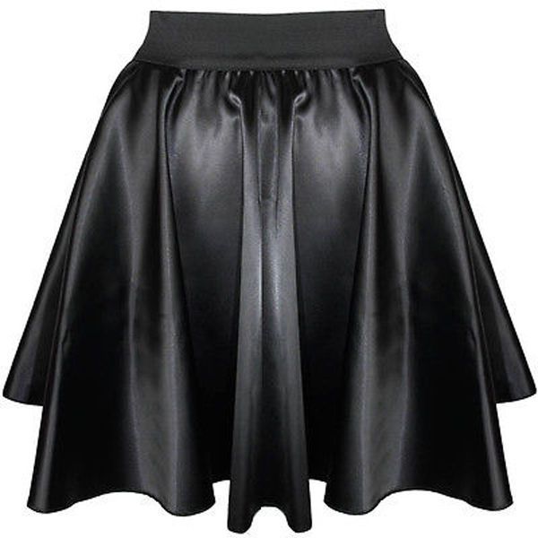 WHITEWomen Lady Satin Shiny Mini Skirt Pleated Retro High Waist Club S~3XL