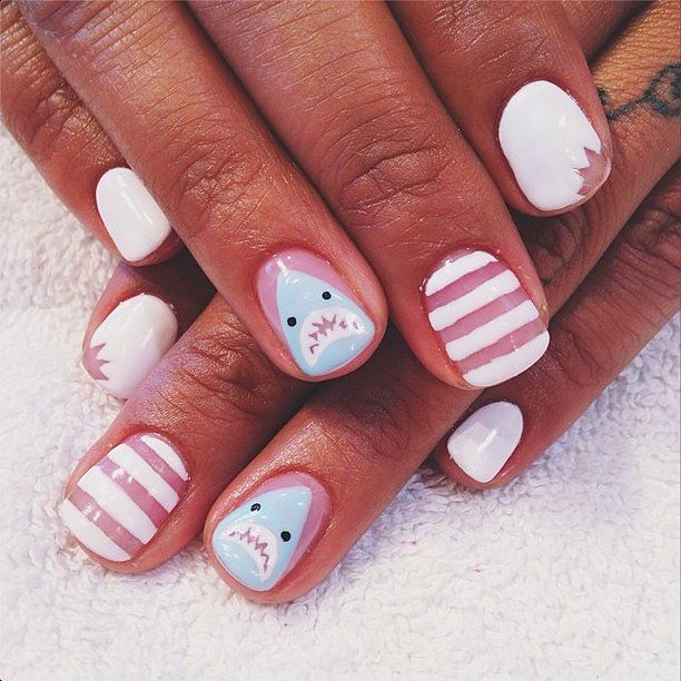 Nails for shark week Sweetly Sinister: Source: Instagram user kkristenleaa