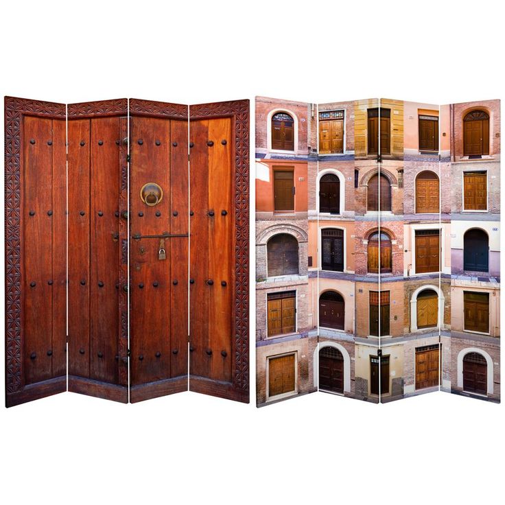 6 ft. Printed 4-Panel Room Divider | Room divider, Wooden room dividers