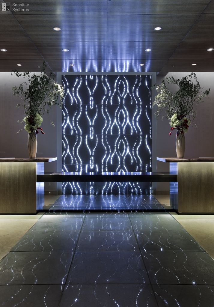 sensitile terrazzo lumina slabs tiles utilize patented technologies to infuse light into a finely crafted concrete substrate