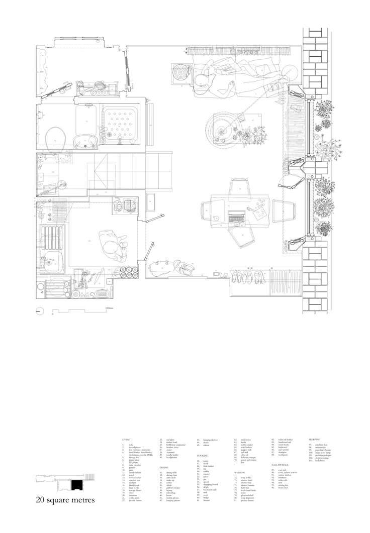 628 best ilustration images on pinterest architecture drawing 20 square metres medium digital print on fabriano paper size 700 x drawing mounted within black steel frame x description this is a study of a bedsit