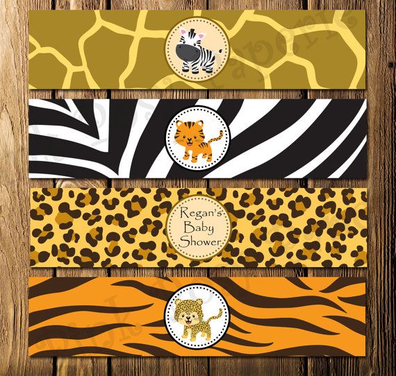 Printable Safari Baby Shower Water Bottle Wrappers Spongebob birthday Printable Safari Baby Shower Water Bottle Wrappers Spongebob birthday