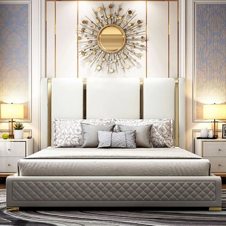 Cal King Faux Leather Upholstered Bed Sunken Metal And Wood Frame Homary Design Modern Bedroom Furniture Bed Design Modern Leather Frame, Cal King Leather Bed Frame