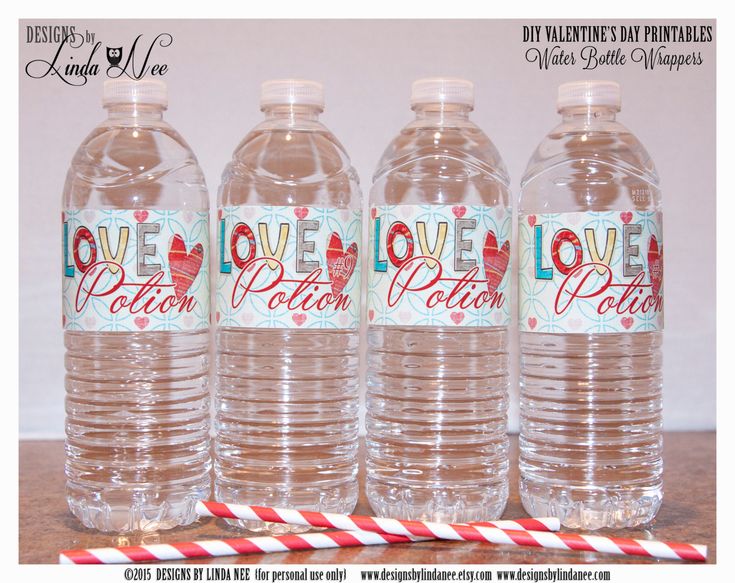 LOVE POTION #9 Water Bottle Wrappers - Valentine's Day - Water Bottle Labels Instant Digital ...