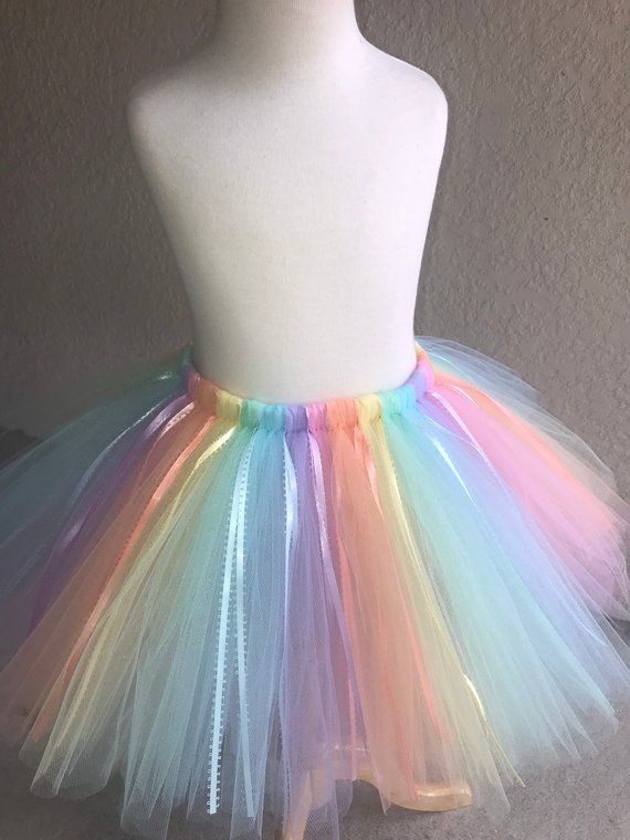 Easter Spring Plus Size Optional Bow Childrens Pastel Rainbow Tutu Adult Teens