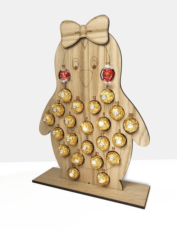 Ferrero or Lindt Santa Chocolate Advent mdf version also Oak no painting version