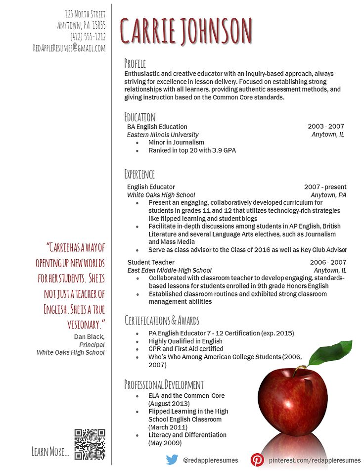 teacher keywords for resumes