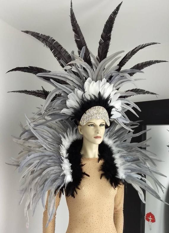 SAMBA Costume Large Shoulder Piece// Wings//Backpack-Show Girl Feather Las Vegas