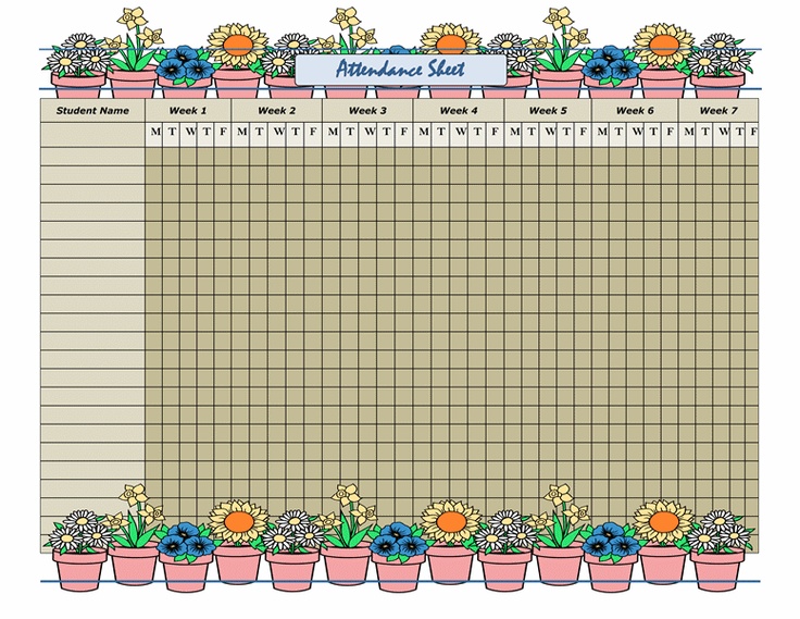 teachers attendance sheet