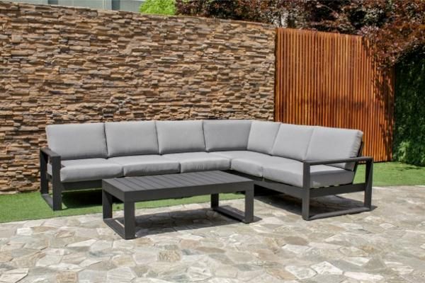 Amalfi Large Corner Metal Sofa Set by Maze Rattan Metal sofa