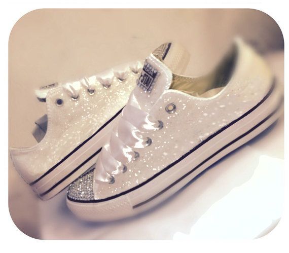 Best 25 Converse Wedding Shoes Ideas On Pinterest Personalised Women S Converse All Star Sparkly White Chucks Glitter Swarovski Crystals Sneakers Shoes Wedding Bride I Do Personalized Bridal Flats