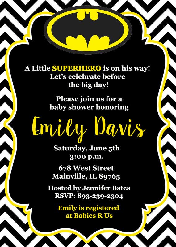 Batman Baby Shower Invitation Baby Invitation By Prettypaperpixels