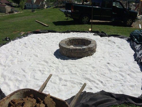 They Transformed This Dirt Into An Outdoor Entertainment Oasis Beach Fire Pit Outdoor Fire Pit Designs Outdoor Fire