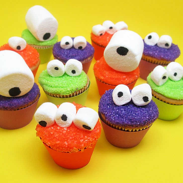 googly eyed monster mini cupcakes for celebrations