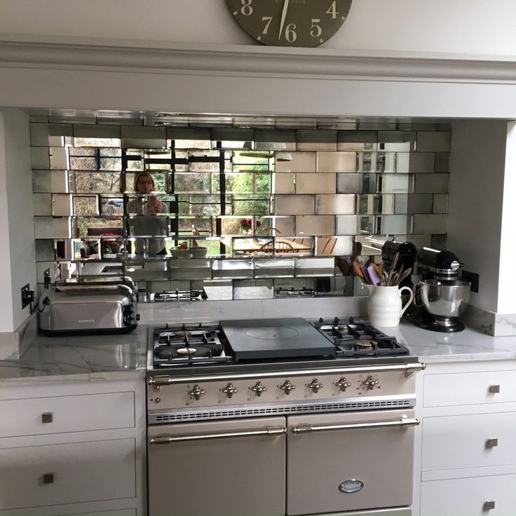 Light Smoke Bevelled Mirror Backsplash Kitchen Tile Mirror Backsplash Kitchen Tile, Antique Mirror Tiles Kitchen