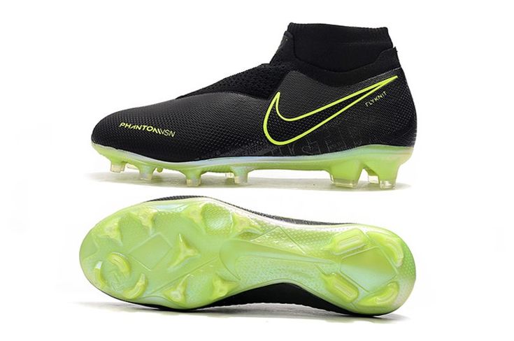 Zapatos de Futbol Nike Phantom VSN Elite FG Negro Amarillo Fluorescente