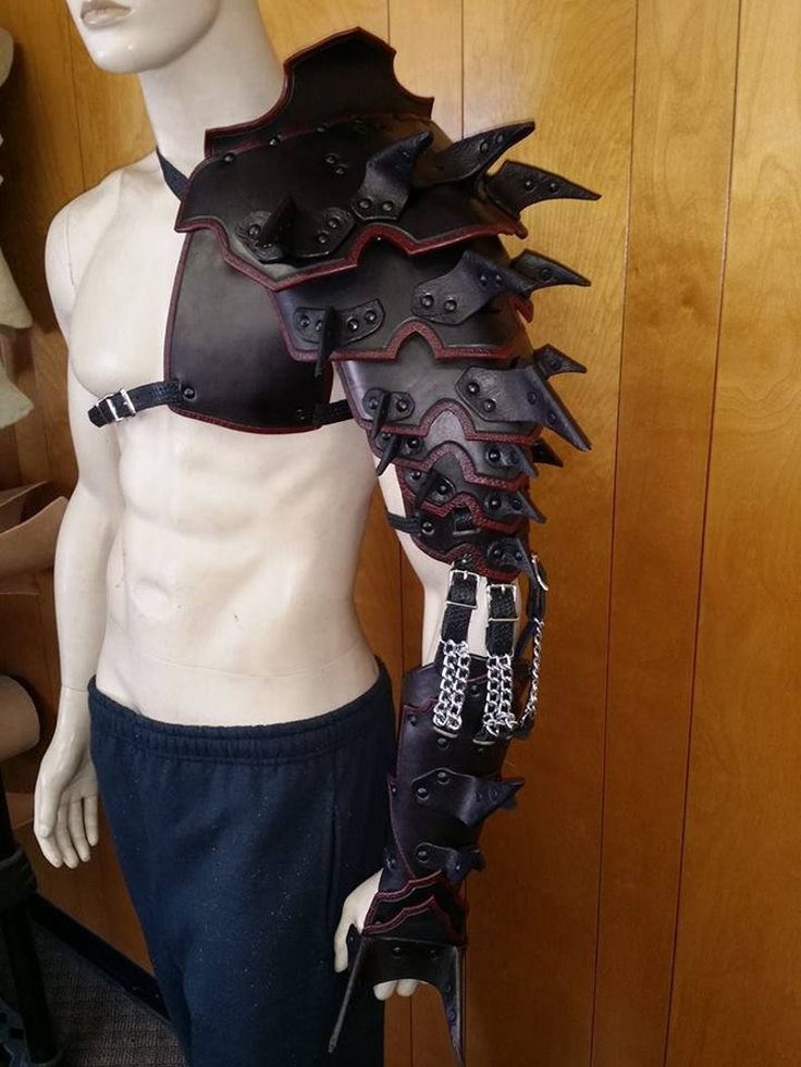 Leather Armor Spiked Barbarian Full Arm Etsy Leather armor, Armor