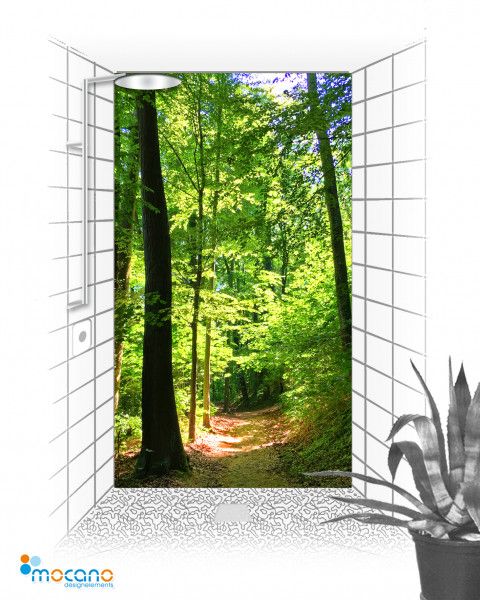 Duschrückwand Dusche Rückwand Alu Fliesenspiegel Wandverkleidung ZEN Erholung