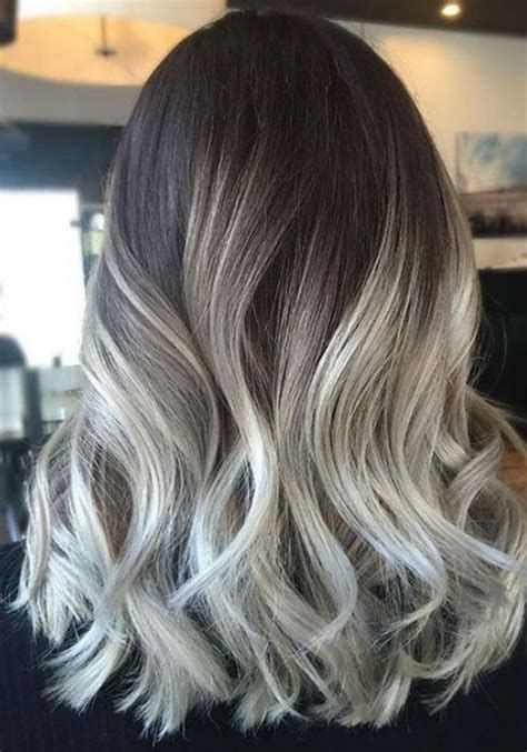 Image result for ash blonde balayage highlights on dark hair