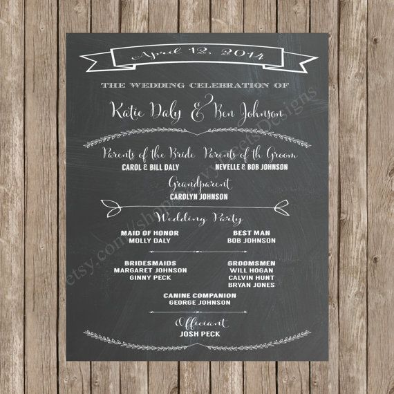 Best 25 Wedding Program Sign Ideas On Pinterest Chalkboard Wedding Program Printable Sign Ceremony Diy
