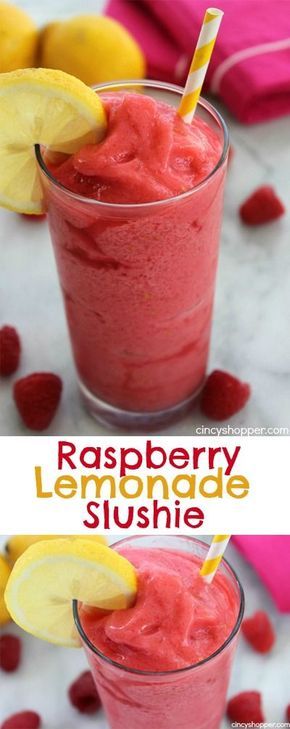 Raspberry Lemonade Slushies- The most refreshing summer time frozen treat. Just ...