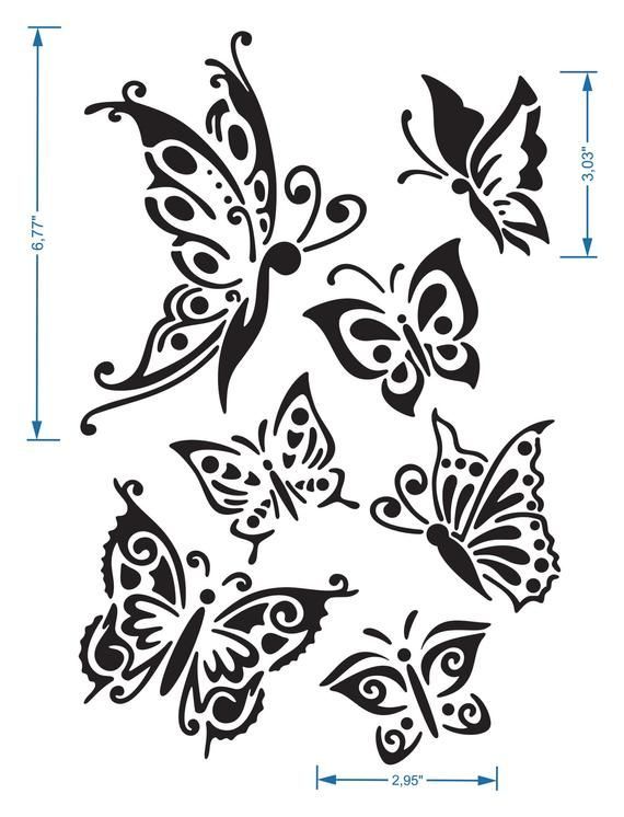 A4 MYLAR STENCILS CRAFTS TEMPLATES SCRAPBOOKING FLORAL ART DECO COLLECTION 2