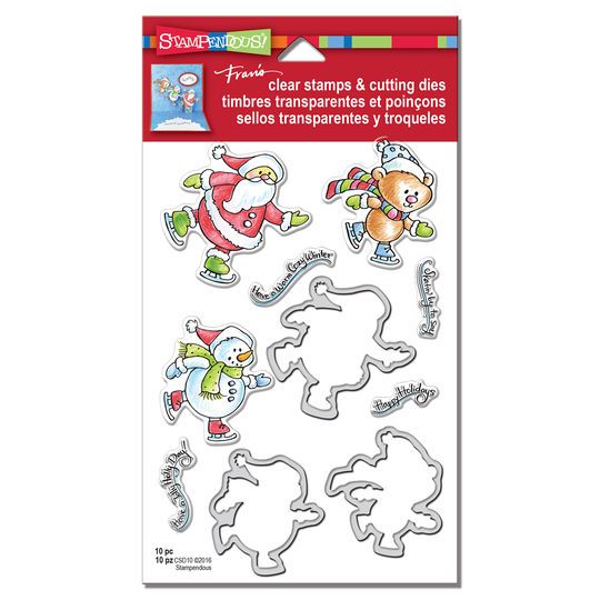 stampendous christmas stamp die set skaters 10492955 christmas clear stamps