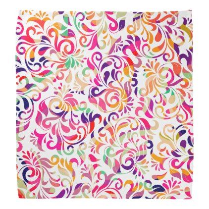 cute classic colorful flowers pattern bandana pattern sample